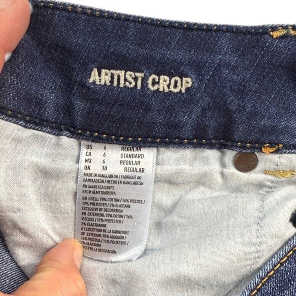 American Eagle Artist Crop Jeans Low Rise Size 6 - Picture 9 of 10